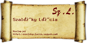 Szalóky Lúcia névjegykártya